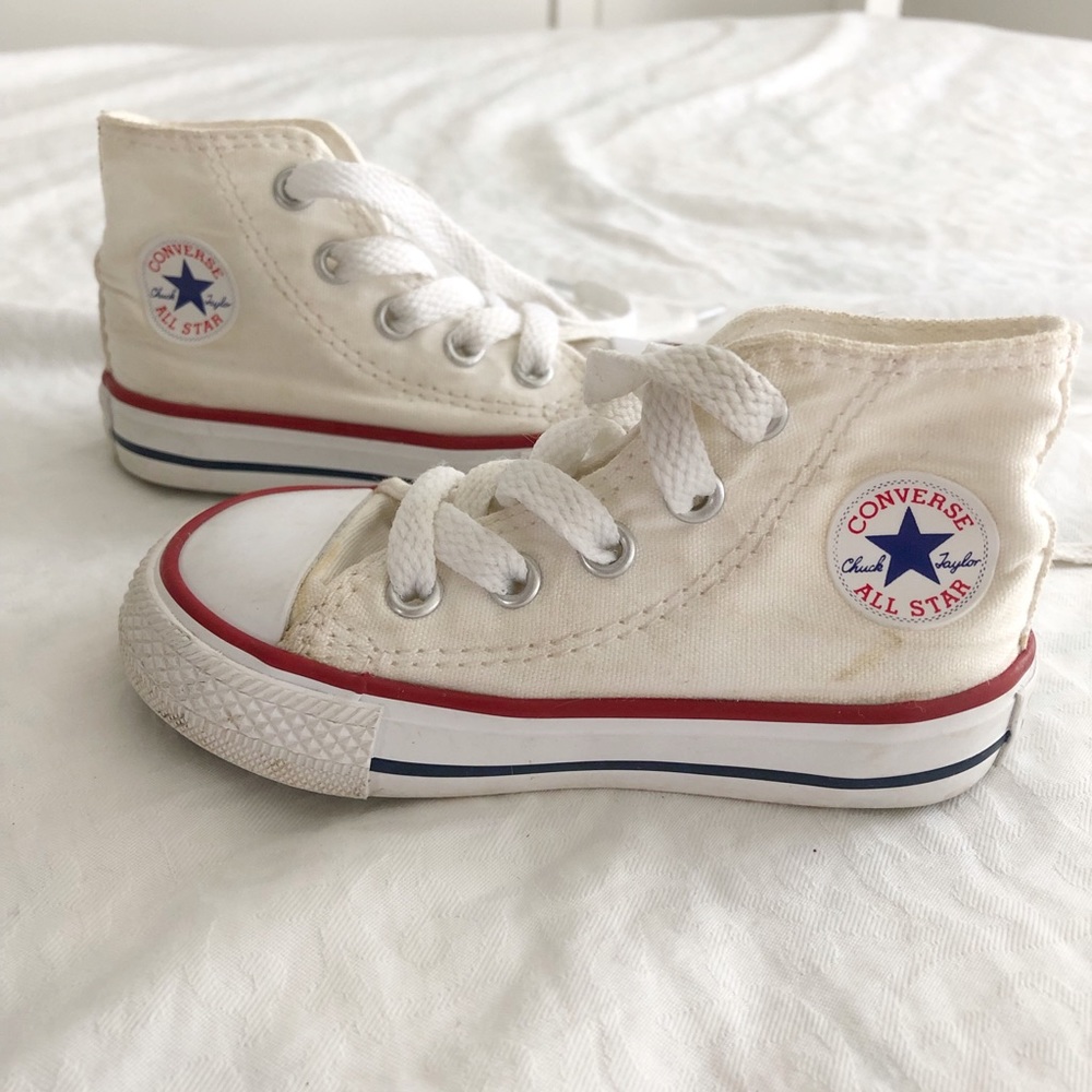 White high-top converse